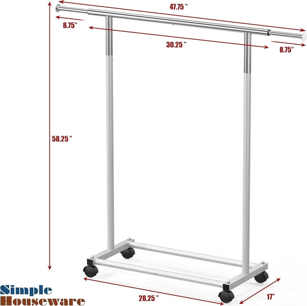 Adjustable Workspace Garment Rack - Elegant 30" to 48" Extendable Design