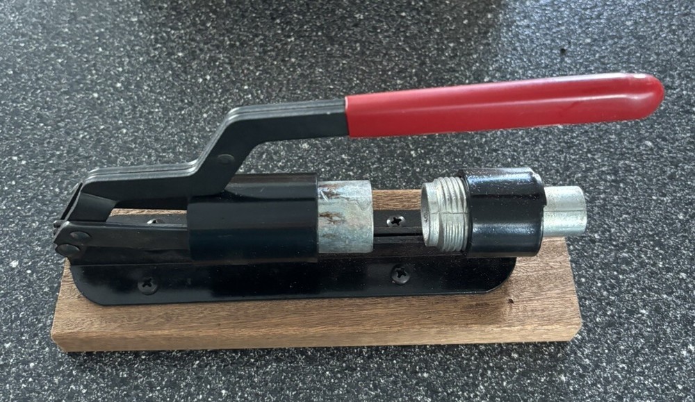 Vtg Nut Buster Adjustable Nutcracker ShellsNuts Of All Sizes Solid Oak Base Used