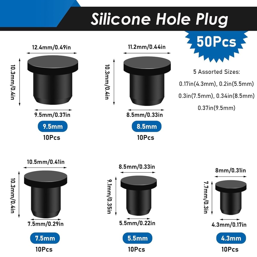 70Pcs Rubber Stopper & Silicone Plug Assortment Kit