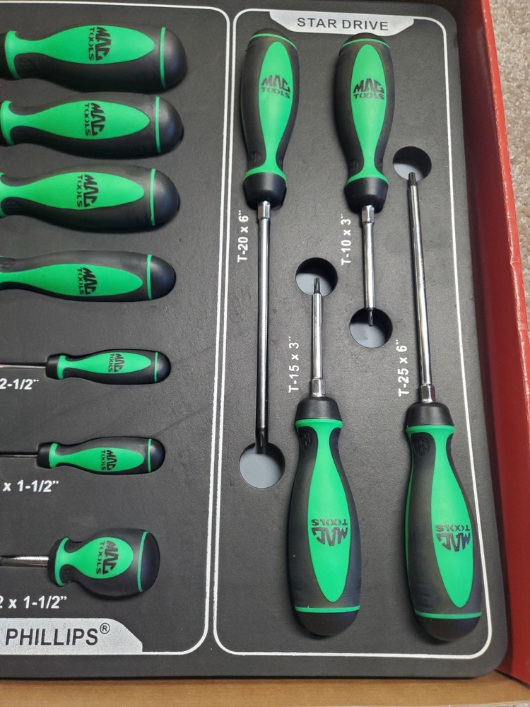Mac Tools Macsimizer 20pc Screwdriver Set Neon Green New SDRBM20FNG
