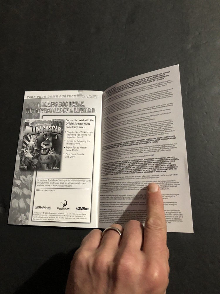 Madagascar ps2 Manual Only