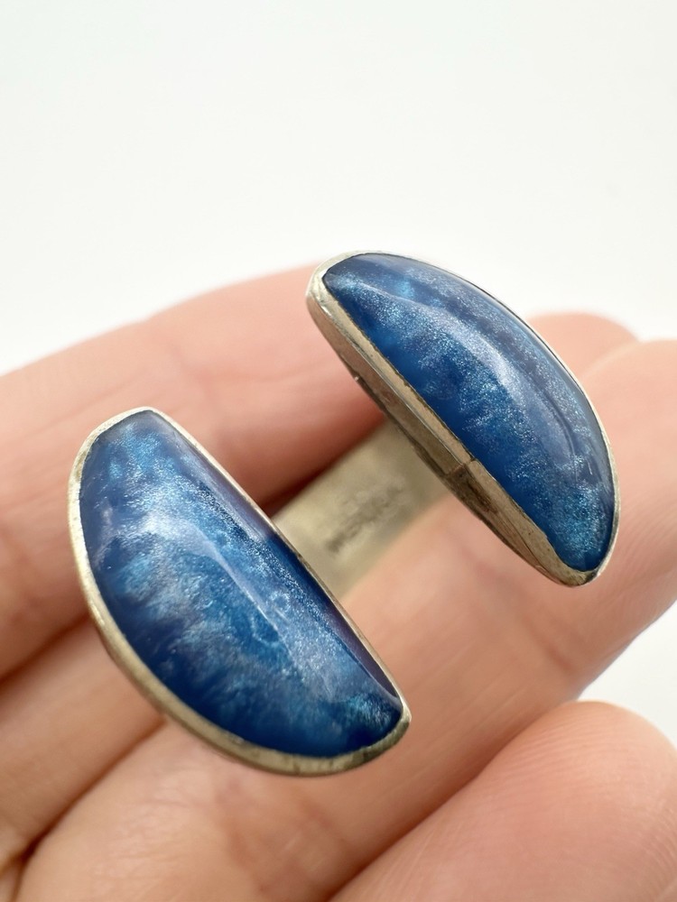 Alpaca Mexico Blue Open Band Ring Size 10