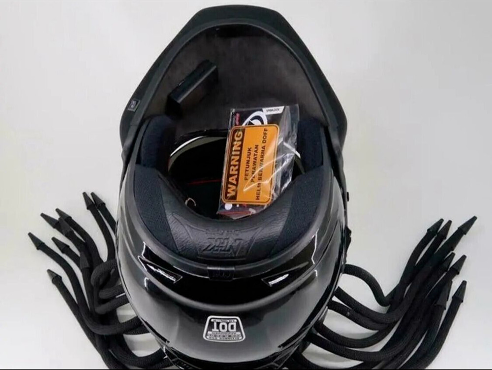 CHOPPER MOTORCYCLE HELMET CUSTOM PREDATOR SILVER SKULL ( DOT & ECE CERTIFIED )