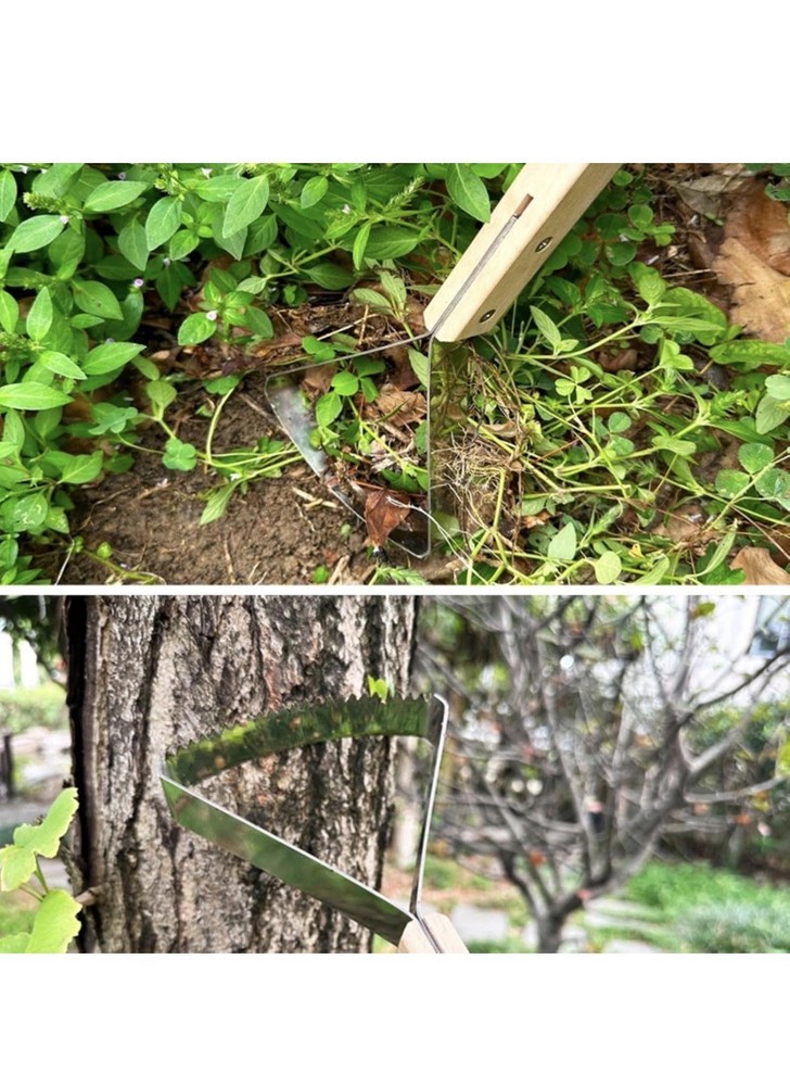2-in-1 Weed Puller Tool,Garden Weed Scraper Tool, Weeding Rake, Metal Weeder
