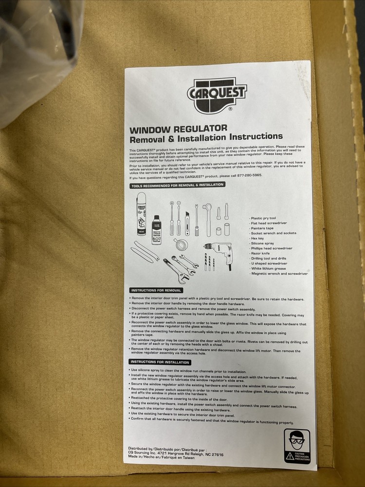 Carquest 741-641,Power Window Regulator Assembly