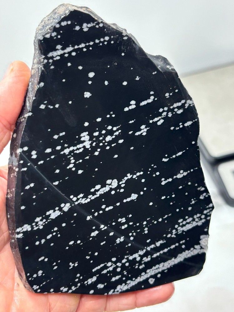 Large Snowflake Obsidian Slab Lapidary Cabbing Knapping Combo ship avail