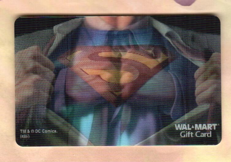 WALMART Superman ( 2006 ) Lenticular Gift Card ( $0 )