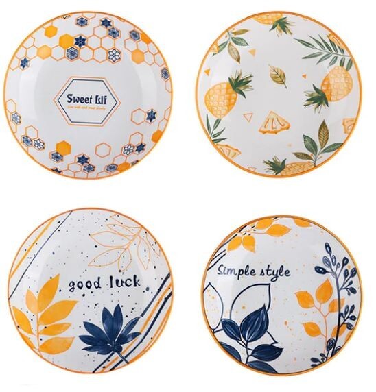 Wish Message Dinner Set; Handmade Ceramic Dinner Plate Set With Wish Message