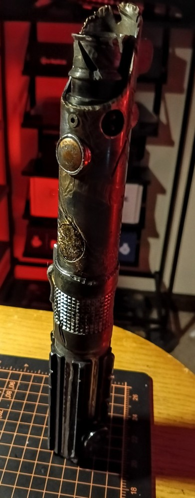 Empty Custom Weathered (Mustafar Inspired) Seven Chambers Aniflex Lightsaber
