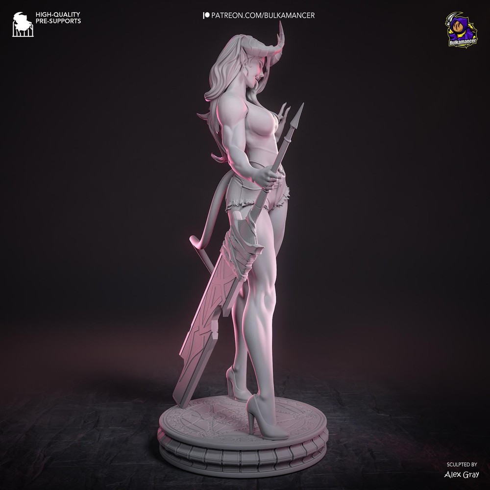 Atheist Devil – Demon Pinup Display Statue | 3D Printed Resin Figure