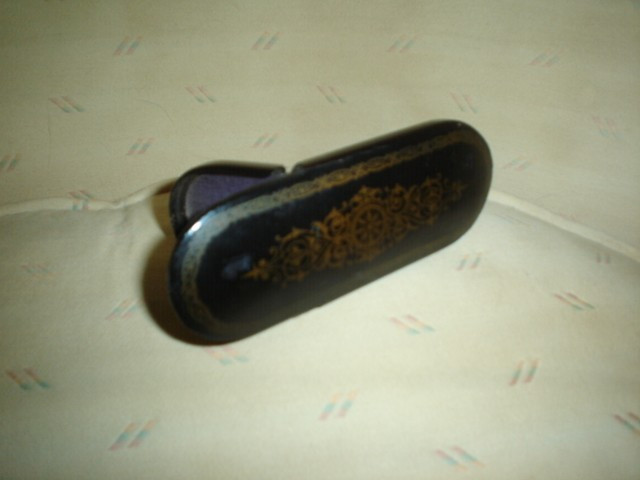 Lovely Antique Black Lacquer Eyeglass Case