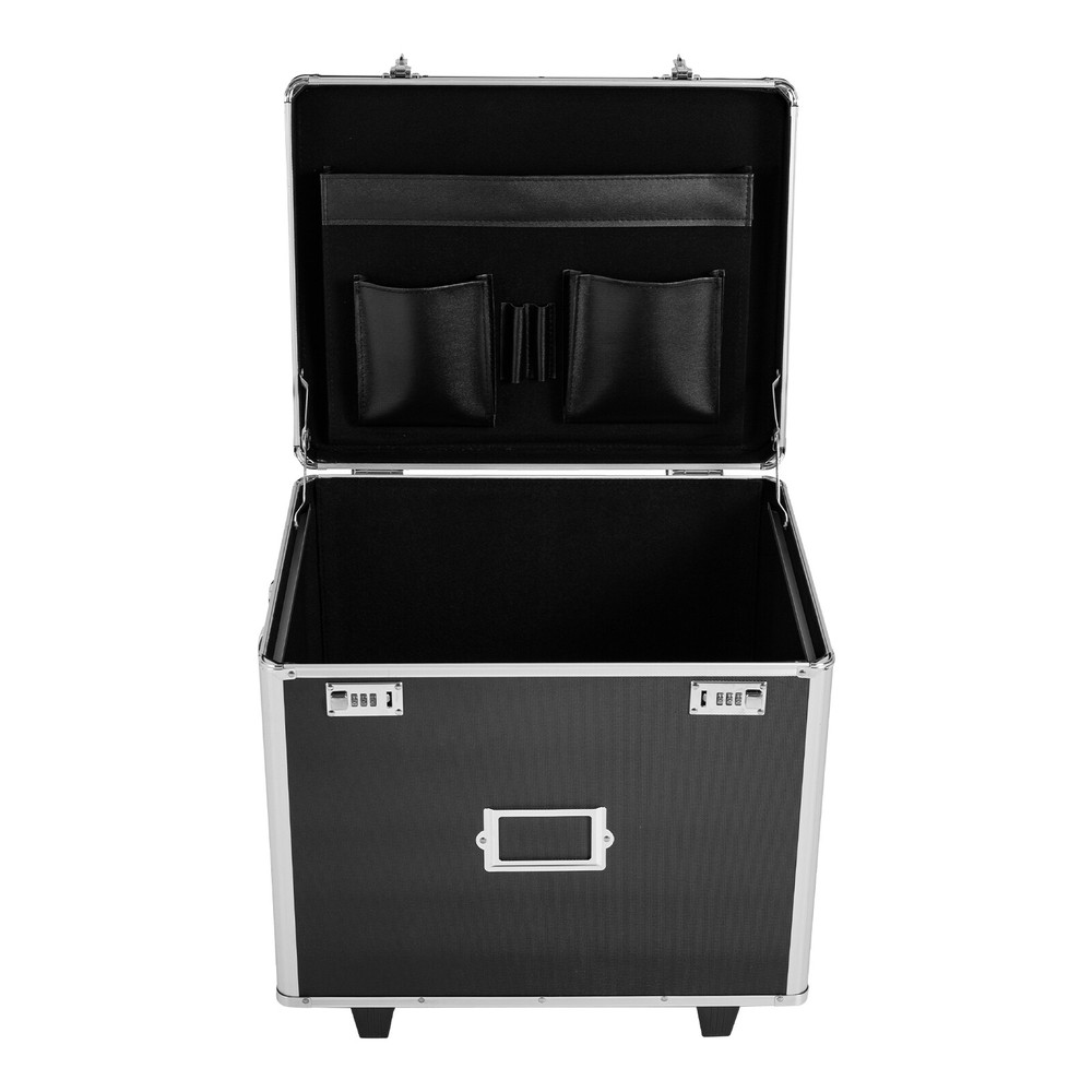 Hand pull File Case Locking Mobile Business Box Aluminum Alloy File Lock Box