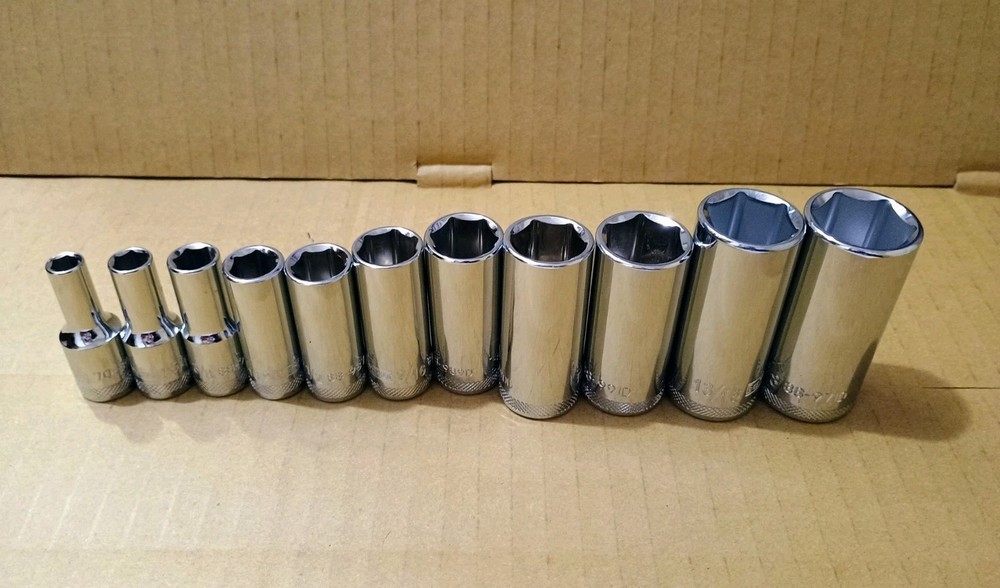 DeWalt 11 Piece SAE DEEPWELL 6 Point Socket Set For 3/8" Inch Drive