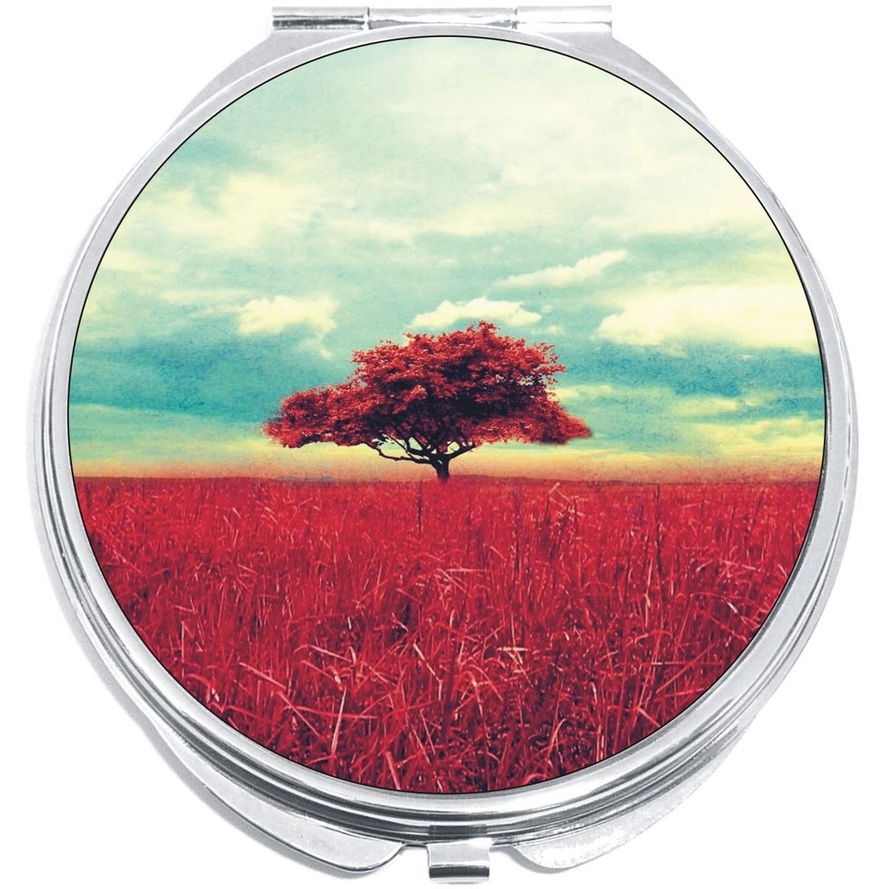 Red Tree Compact with Mirrors - Perfect for your Pocket or Purse