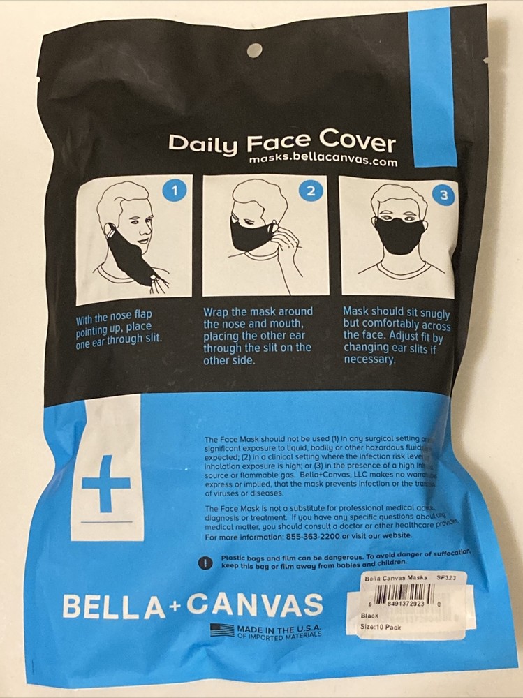 BELLA + CANVAS DAILY FACE COVER (10 Pack)