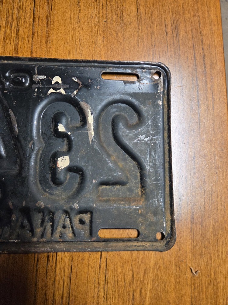1945 Panama License Plate
