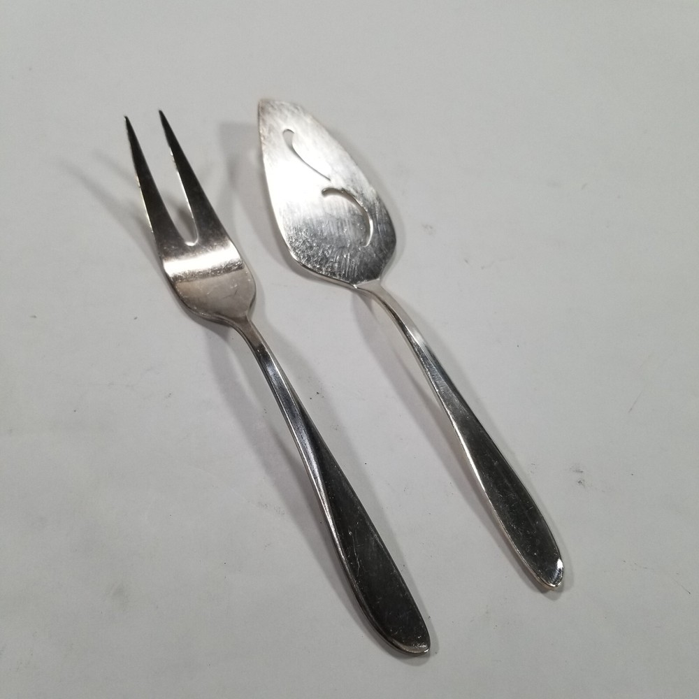 Pie Server & Fork Vintage HOLMES & EDWARDS Silverplate Deep Silver Pattern