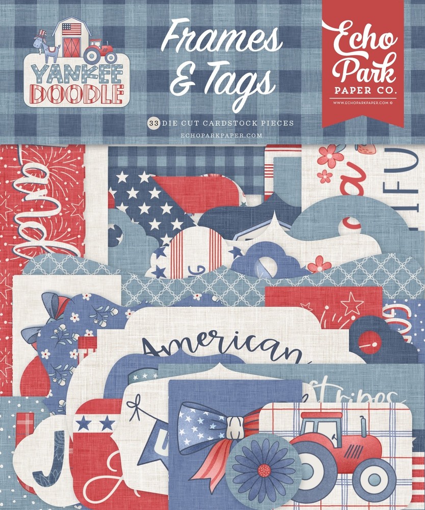 Echo Park Ephemera-Frames & Tags, Yankee Doodle