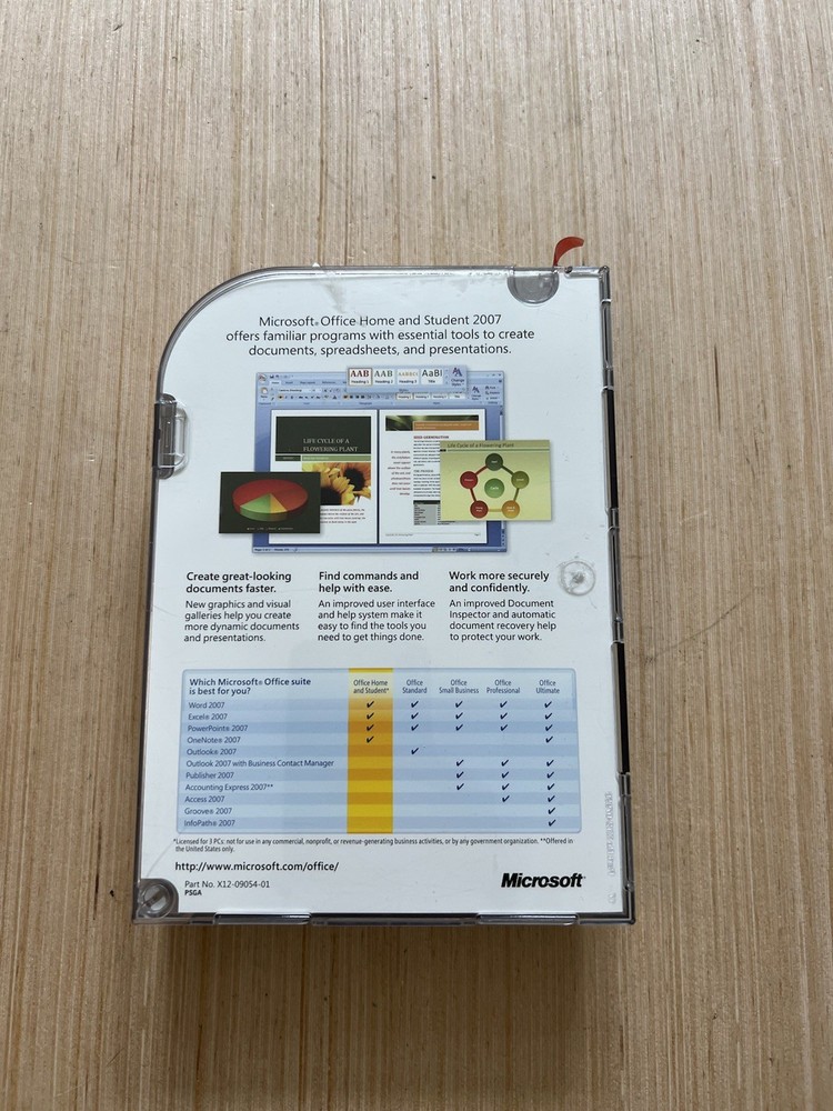 Microsoft Office 2007 Home And Student With Key Untested As Is