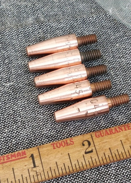 5 pack Torch Tip  Contact Tip, Wire Size  .045" 1.2mm ,  12-24 thread