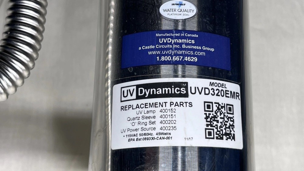 UV Dynamics Mini-Rack TP2S Water Treatment Rack w/ UV Chamber +Controller *PARTS