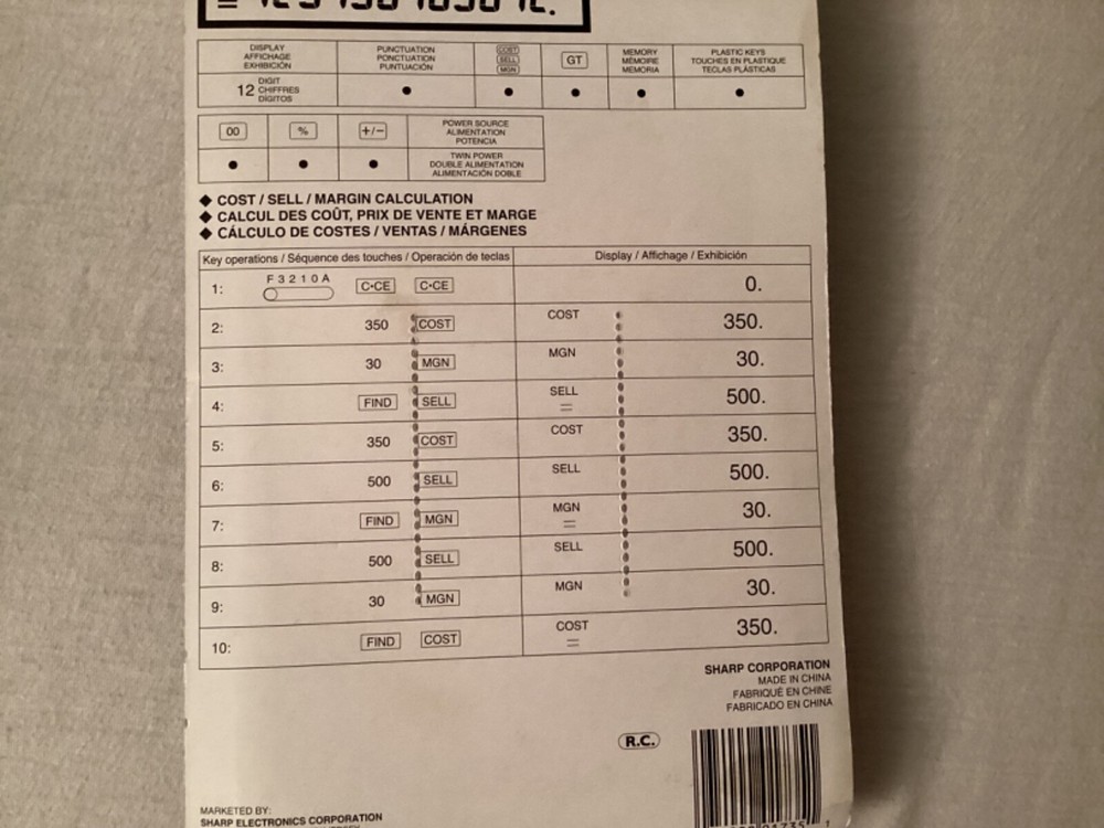 Sharp El 339 HB Executive Portable Desktop Handheld