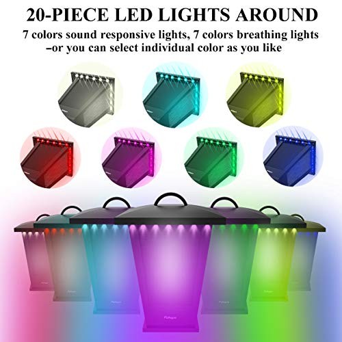 Bluetooth Speakers Waterproof, 2 Packs True Wireless Stereo Colored Lights