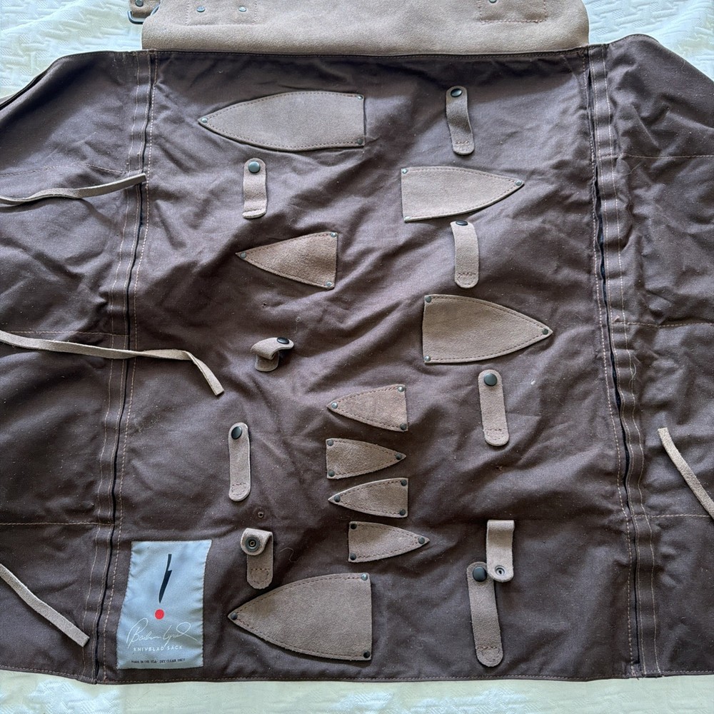 Barbara Lynch Chefs Knife Roll Leather & Canvas