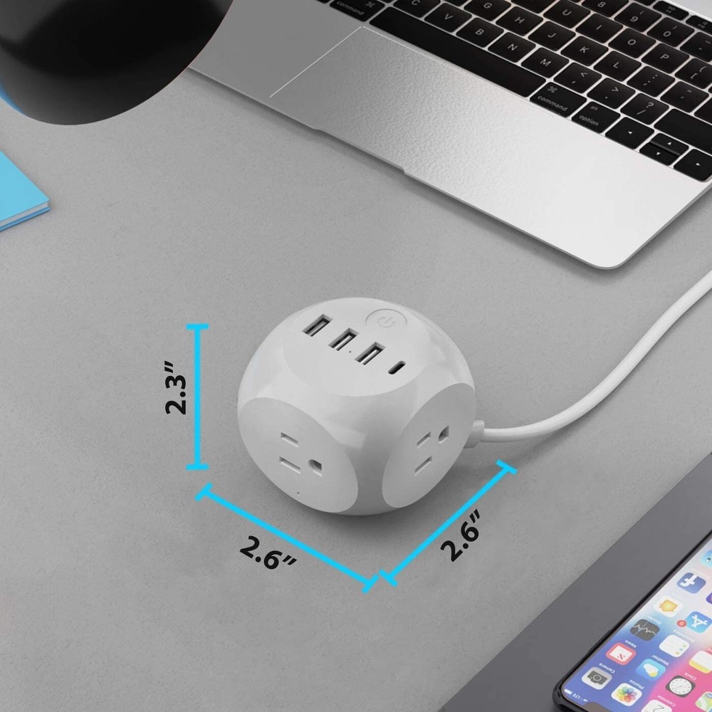 Ceptics Power Strip with USB C - Cube Power Strip