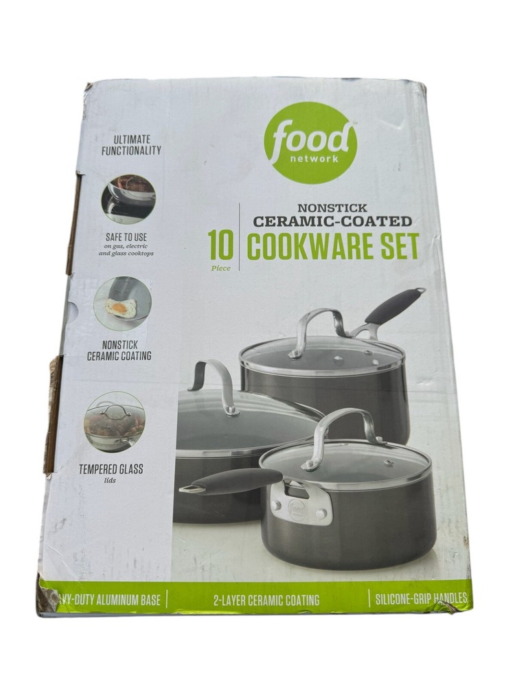 Food Network 10-pc Nonstick Ceramic Cookware Set Graphite