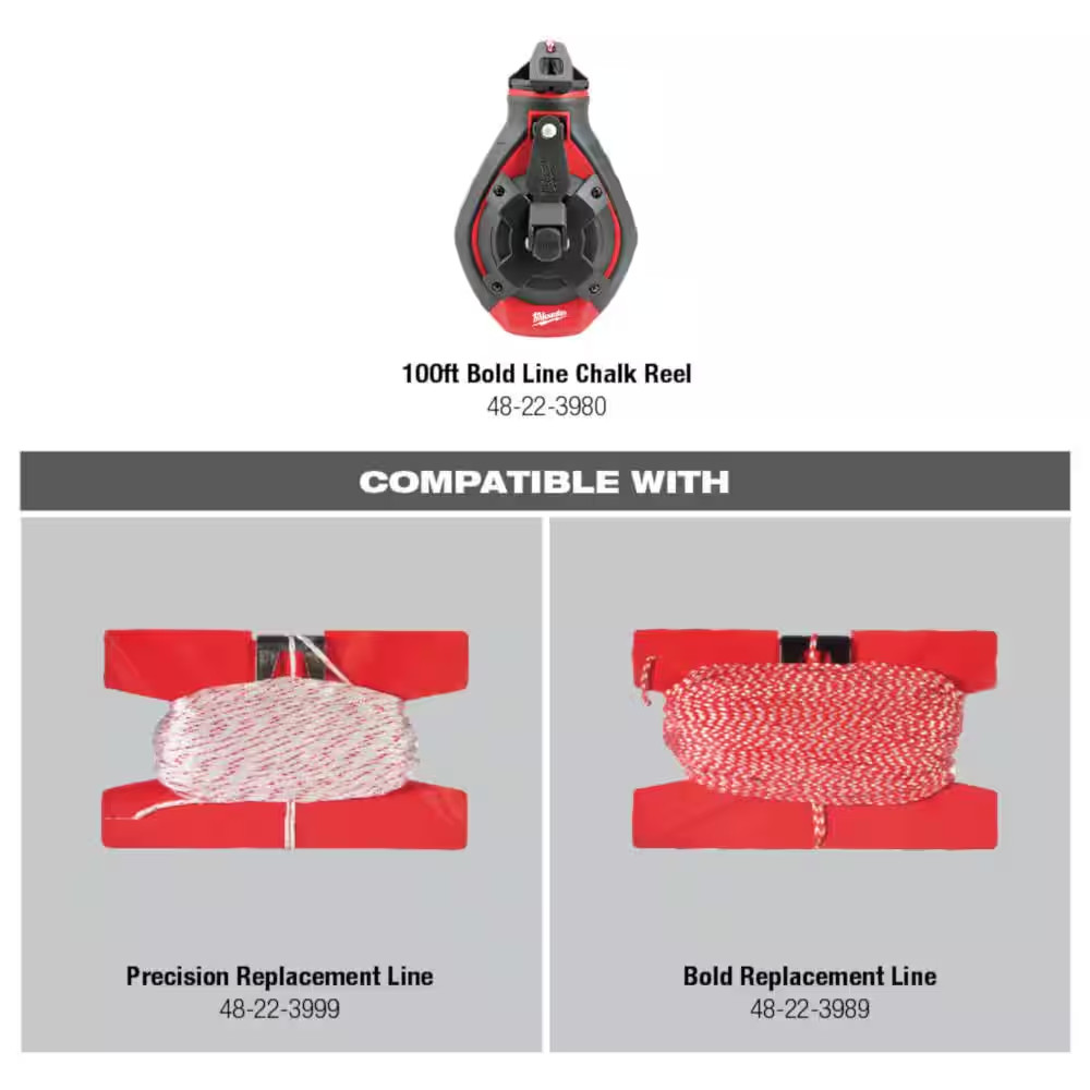 100 Ft. Bold Line Chalk Reel Kit with Red Chalk