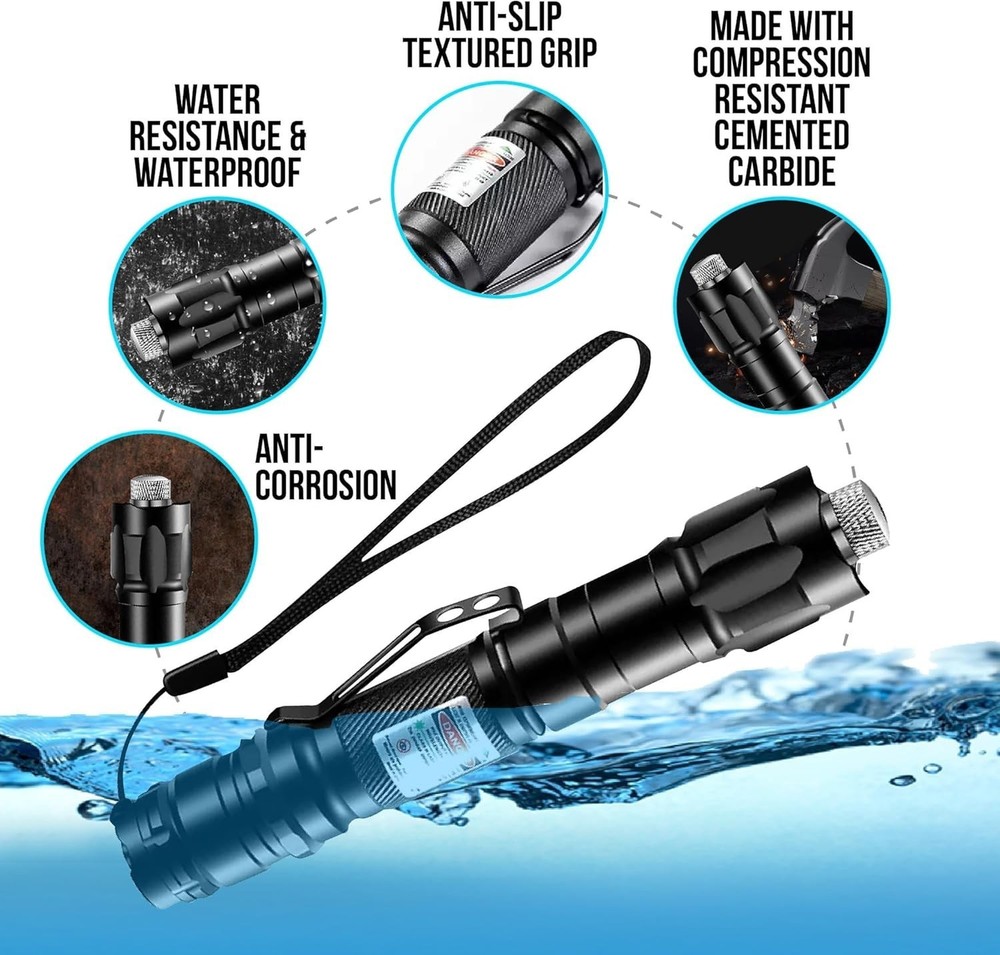 High Power Green Laser Pointer | Tactical Long Range Green Laser Pointer | Si...