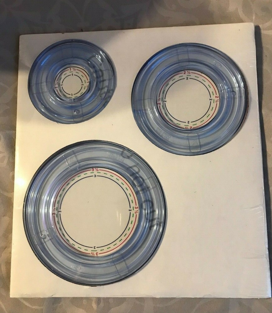 NEW ~ CREATIVE MEMORIES CUSTOM CUTTING SYSTEM ~ 3 CIRCLE PATTERNS & TEMPLATE