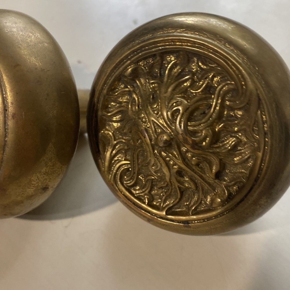 late Victorian style compression brass door knobs set