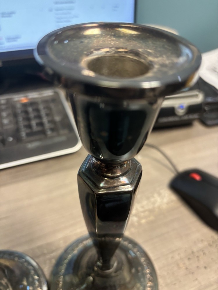 silverplate candlesticks 9"