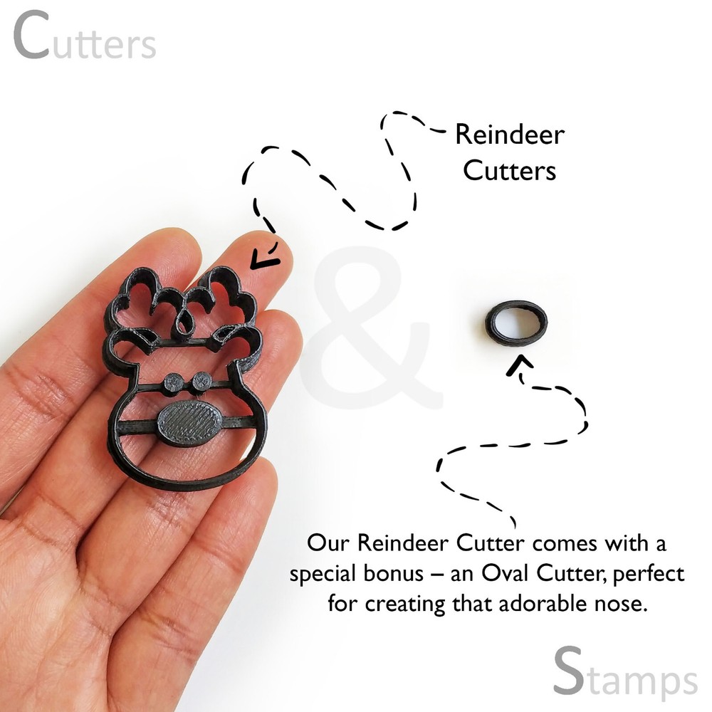 REINDEER Polymer Clay Cutter | Christmas Shape Cutter