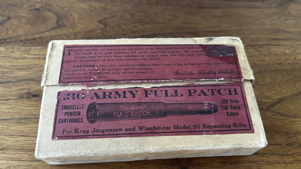 Vintage Winchester .30 U. S. Army Full Patch ammo box