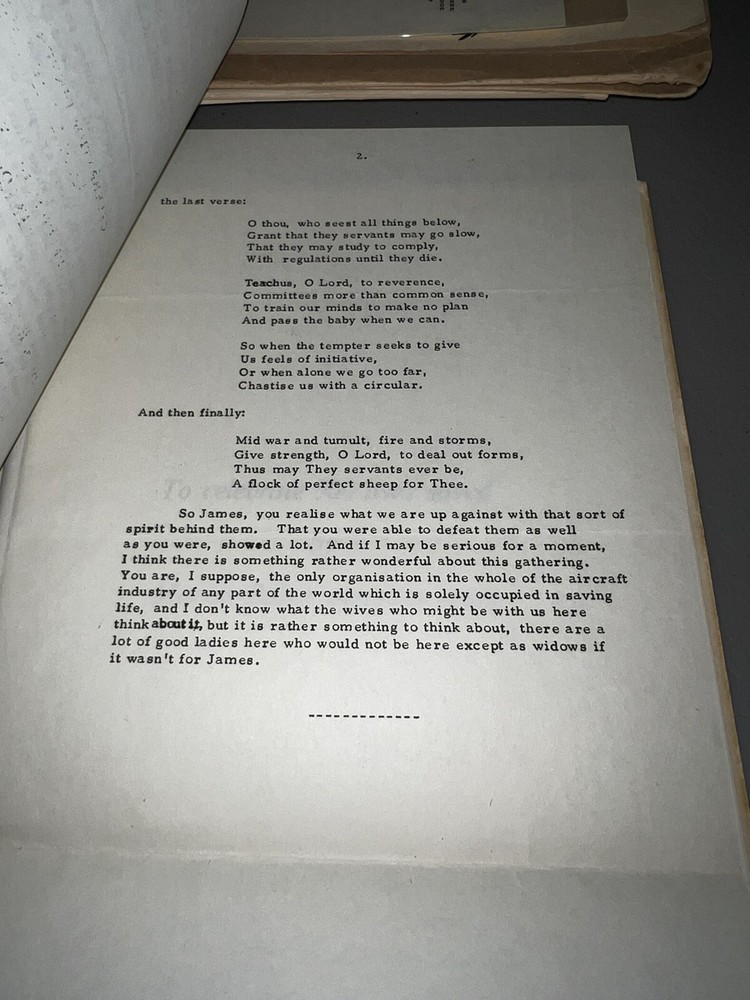 Martin Baker Aircraft 1962 Dinner & Dance Program Ejection Seat Celebration
