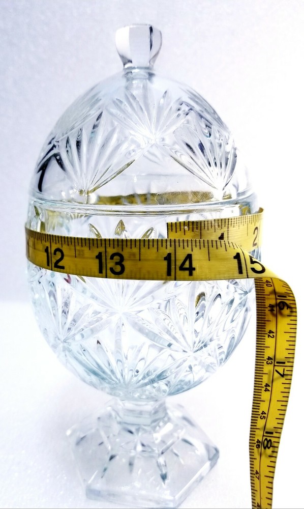 Clear Glass Container Embossed Tabletop Candy/ Easter Beautiful