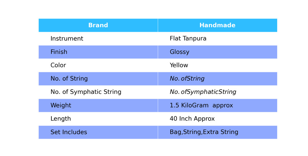 Professional Indian 4 String Flat Musical Instruments Tun Wood Tanpura