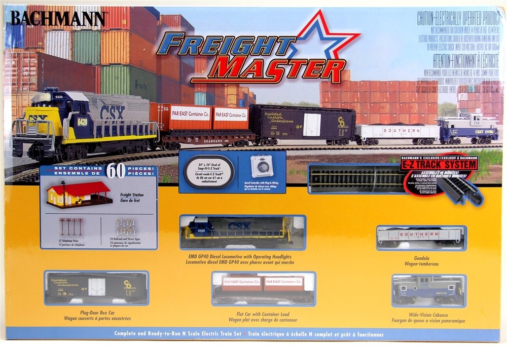 Bachmann 24022 CSX Freight Master GP40 N Gauge Diesel Freight Train Set