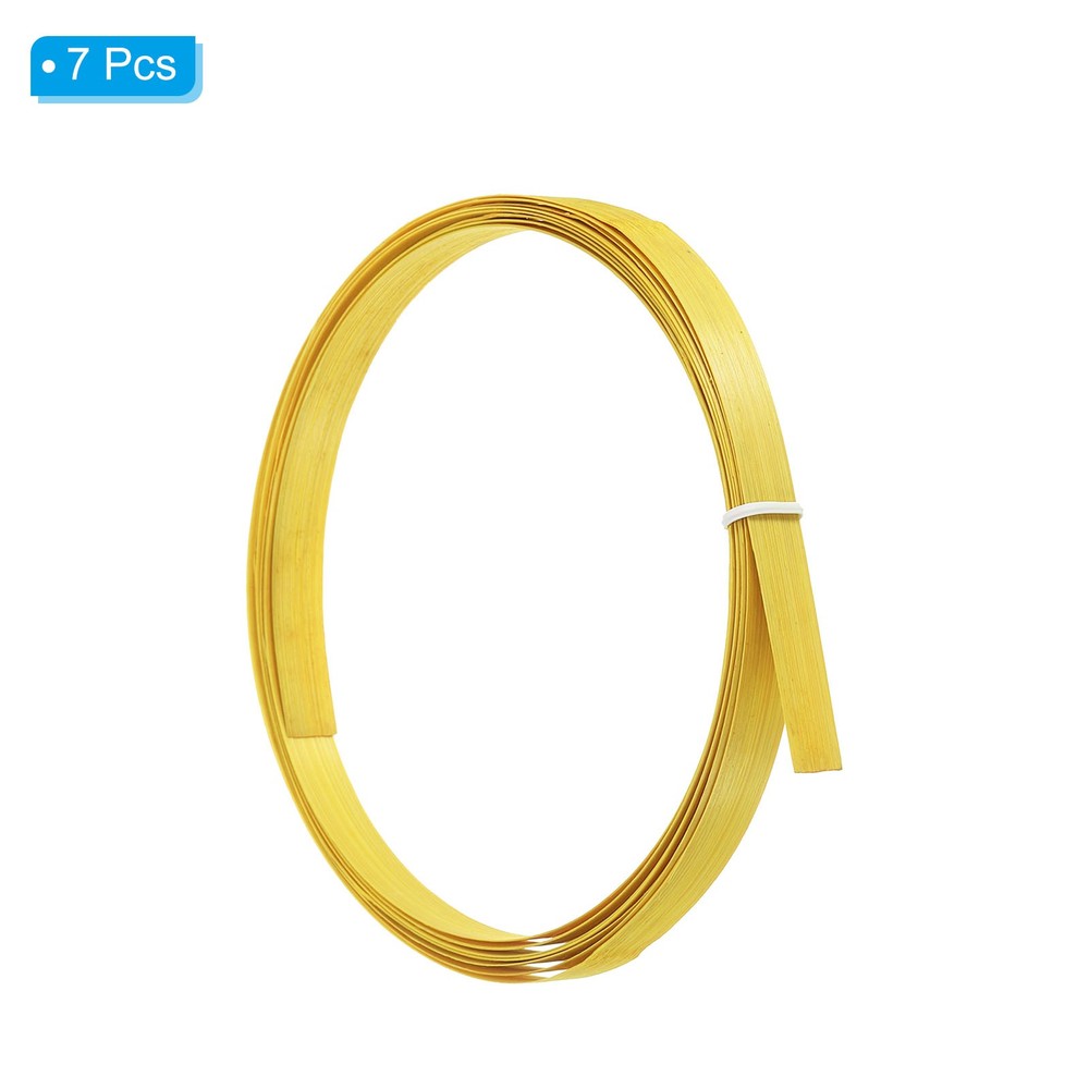 Bamboo Weaving Strips 7/16" x 10Ft 7 Pack Thin Flat Yellow