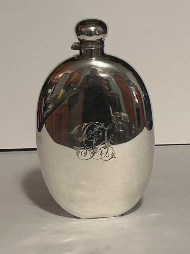 Art Deco Birks Sterling Silver Canadian Silver Flask 237 Grams