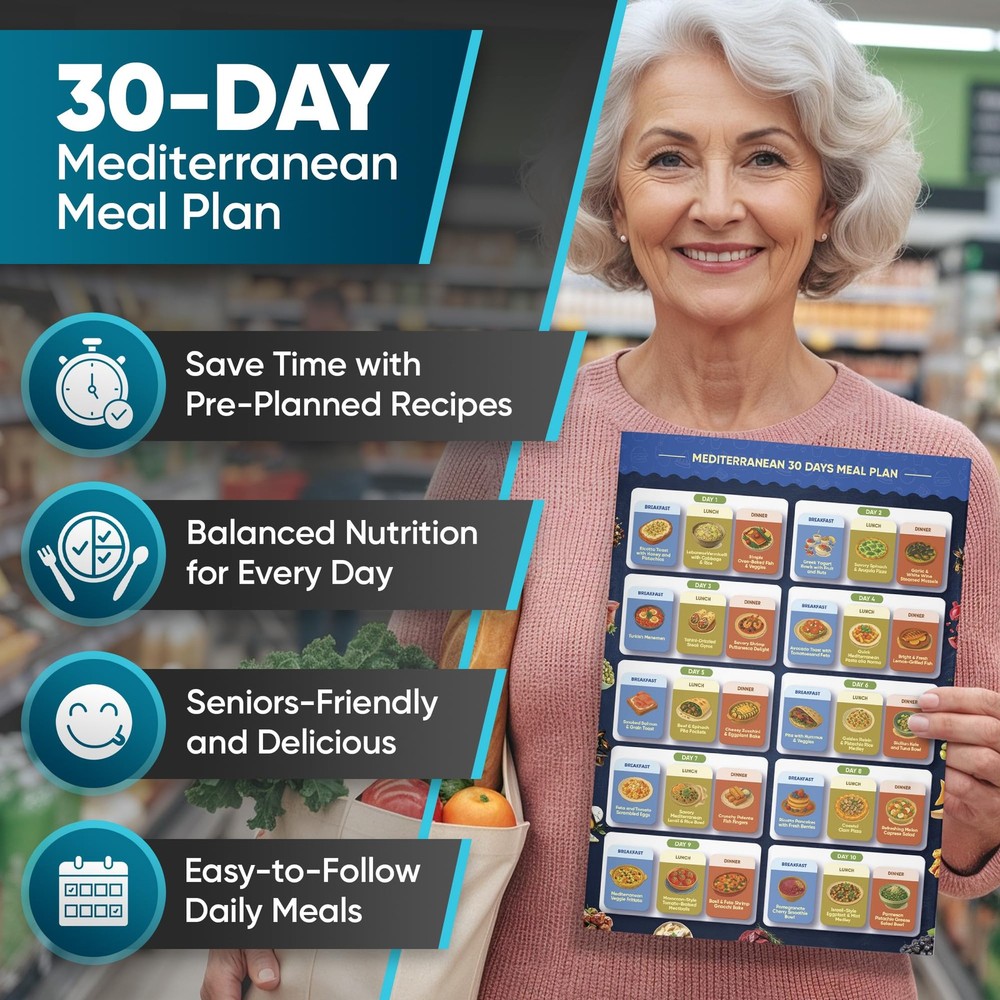 The Complete Mediterranean Diet for Seniors — 5 Large, White