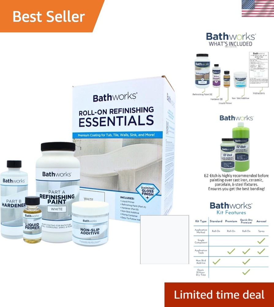 Essentials Roll-On Refinishing Kit - 22 fl oz, High Gloss White, Long-Lasting...