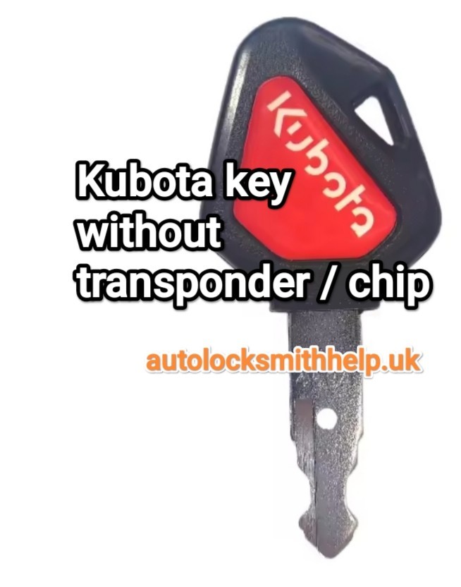 Key for Kubota diggers. Without transponder chip.  459A  Red