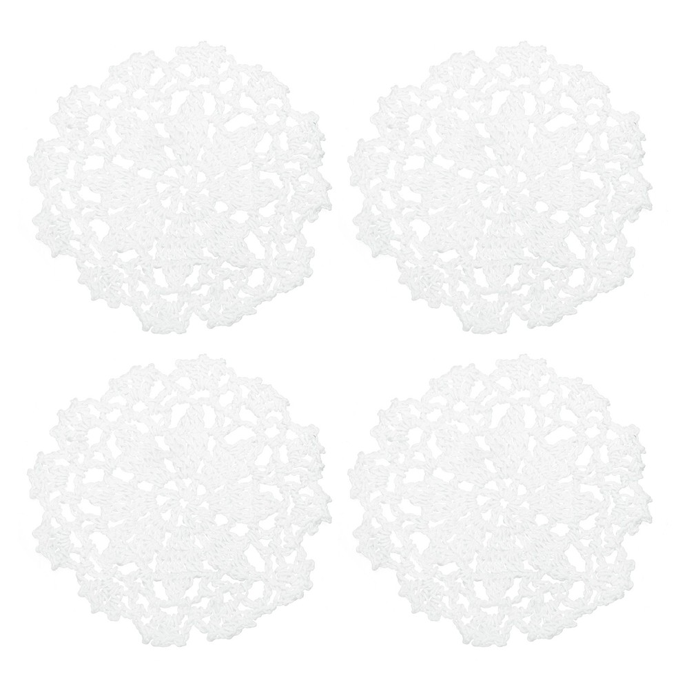 Fabric Coaster, 4pcs 4" with Floral Pattern for Wedding Decoration