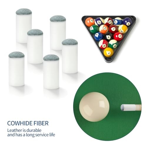 Slip On Pool Cue Tips Replacement Billiard Cue Tips 5 Sizes Slip-On Cue 50pcs