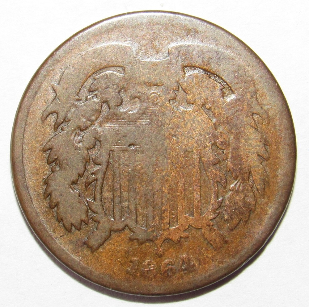 1864 Two Cent Piece VG (E117)