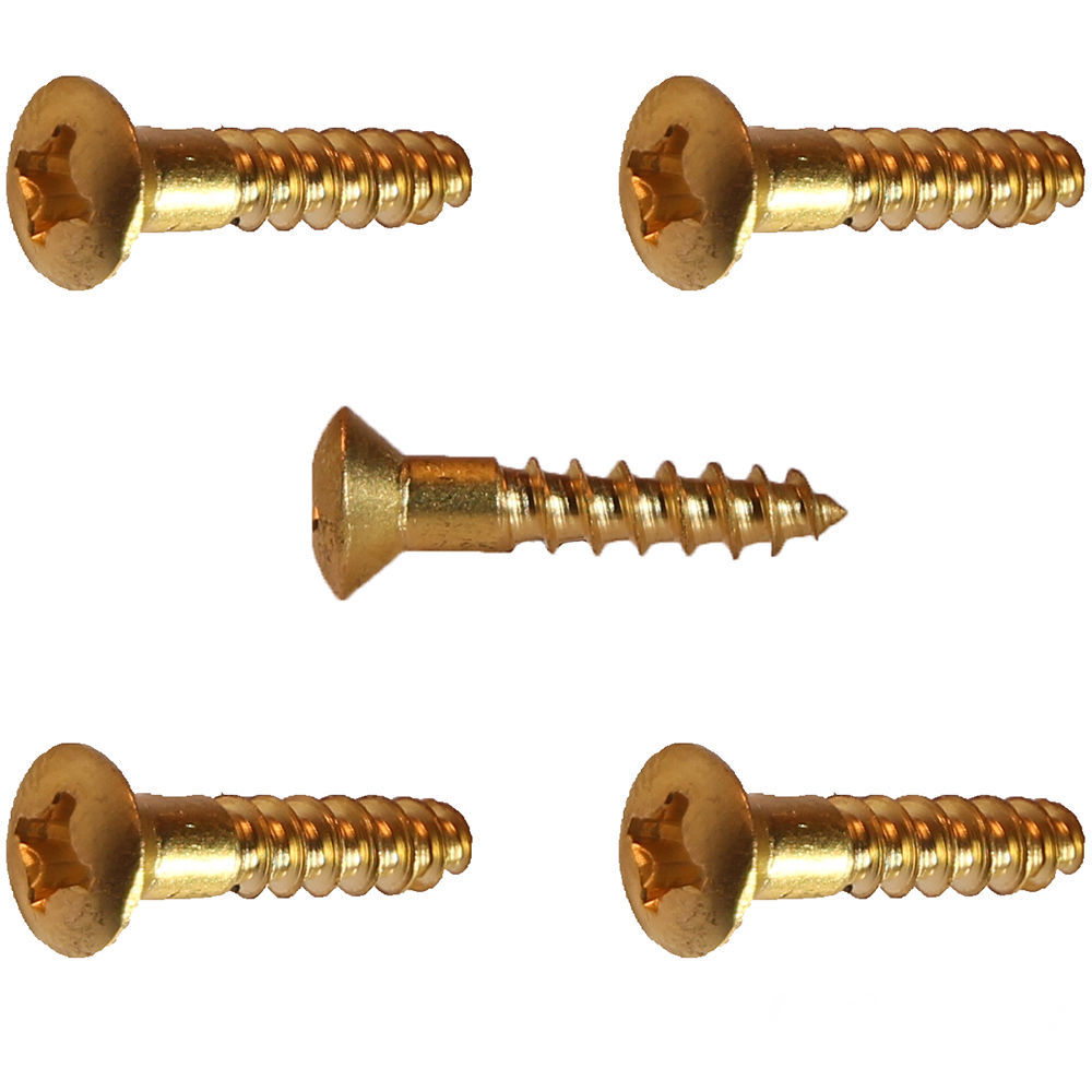 #6 x 1/2" Solid Brass Oval Head Wood Screws Phillips Drive Quantity 50